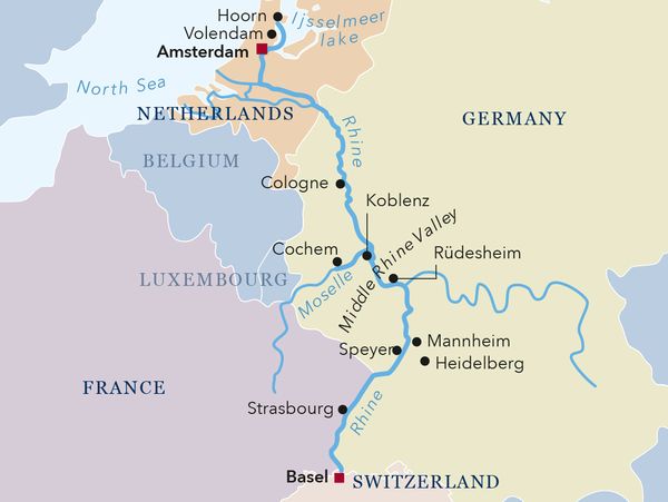 Amadeus River Cruises Silver II map