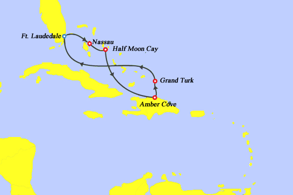 Carnival Cruise Lines Carnival Conquest Map