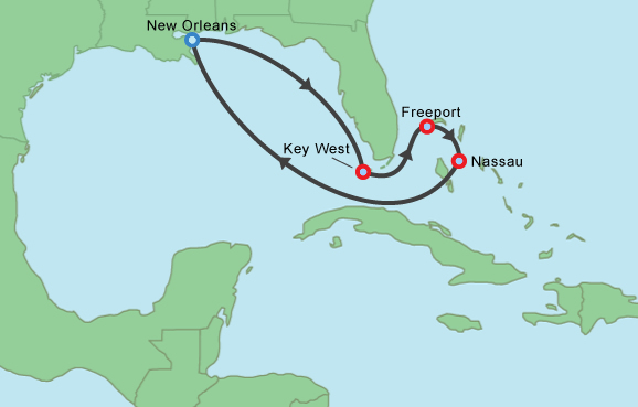 Carnival Cruise Lines Carnival Glory Map